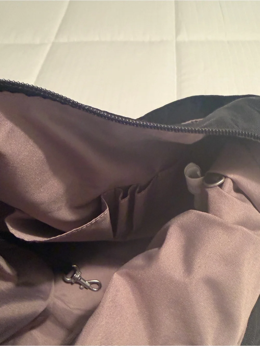 Baggallini Black/Tan Nylon Hobo Tote Bag with Adjustable Strap & Wristlet - NWT